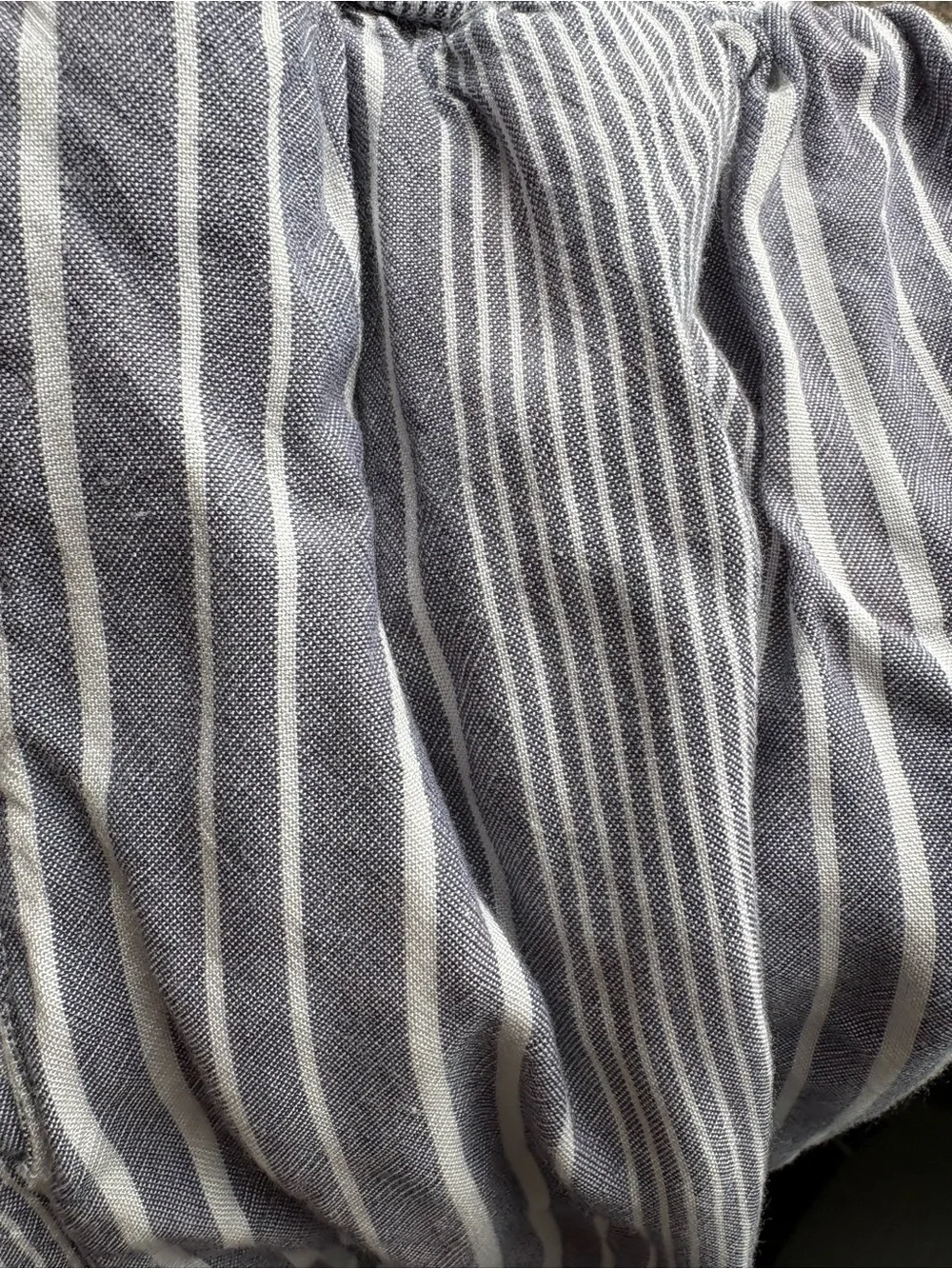 American Eagle Striped Smocked Dolphin Shorts Blue White Coastal Linen Look S
